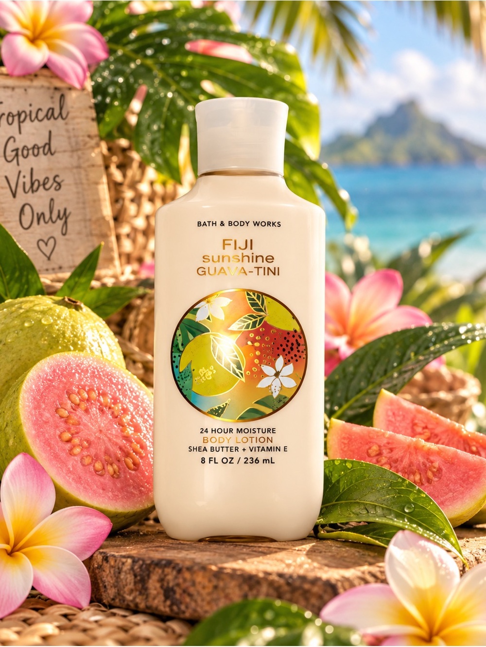 Bath & Body Works Fiji Sunshine Guava-Tini Body Lotion 8 oz Tropical Scent